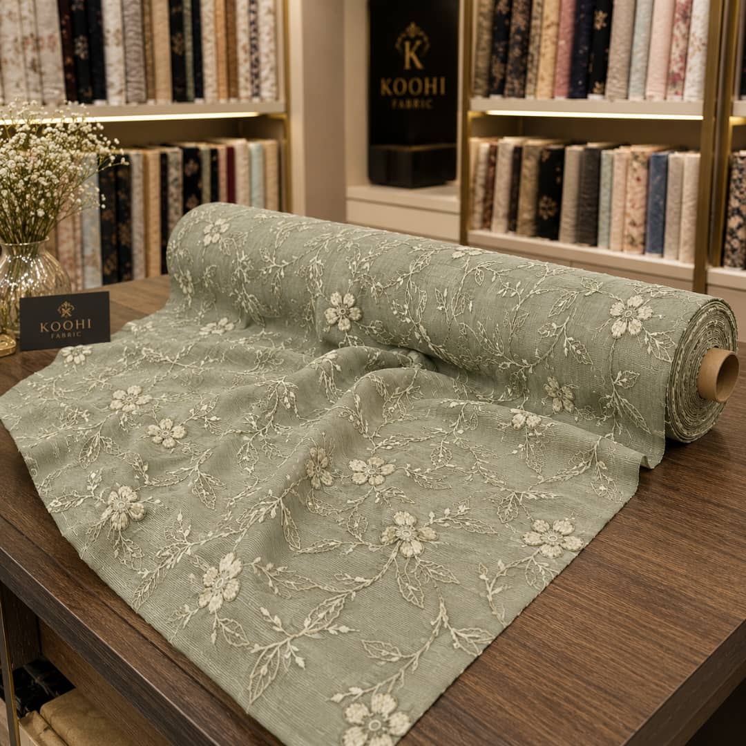 پارچه ماردین ترک سایه دار تمام گلدوزی شده